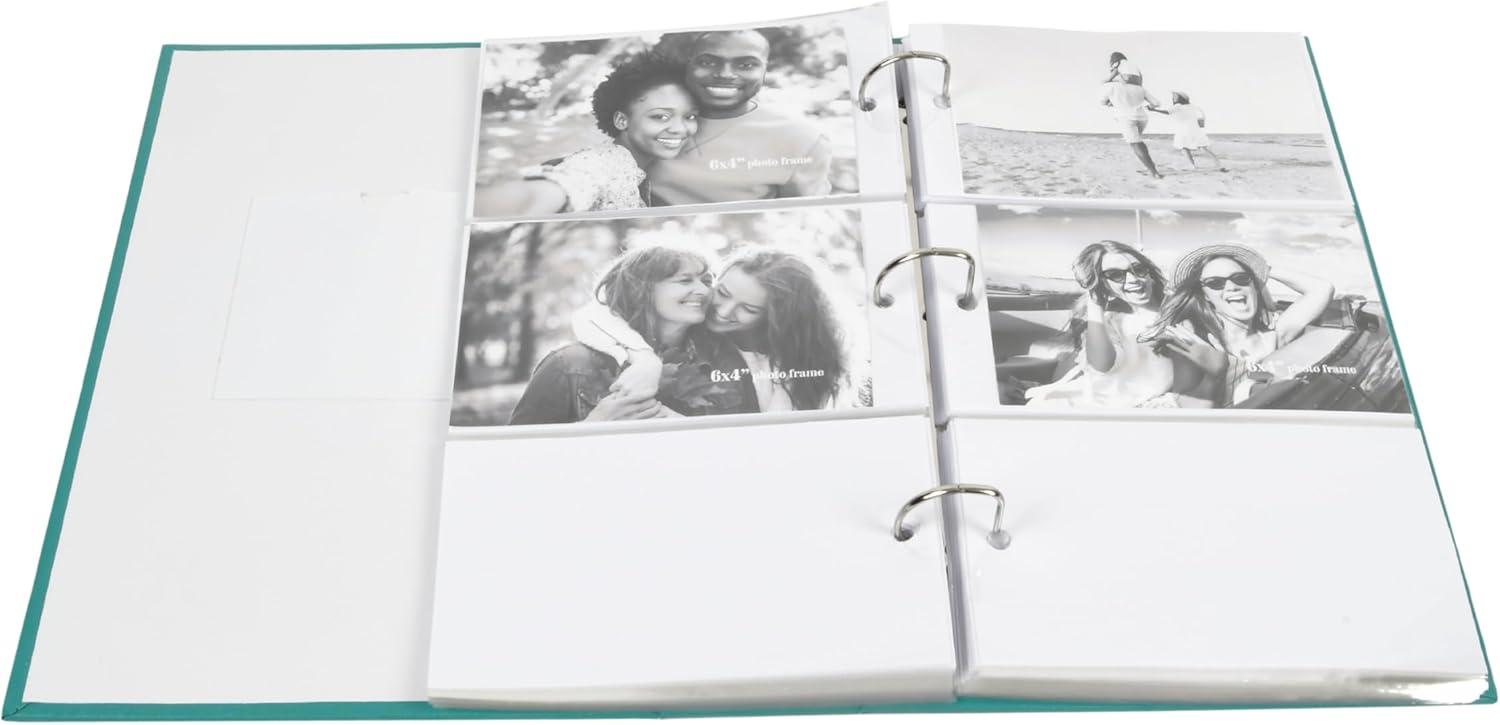 Ebern Designs New View Gifts Ring Bound Teal Photo Album, Holds 3 Photos Per Page, 4"X6" Photos