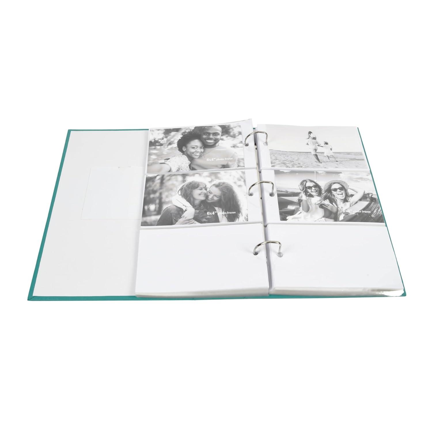 Ebern Designs New View Gifts Ring Bound Teal Photo Album, Holds 3 Photos Per Page, 4"X6" Photos
