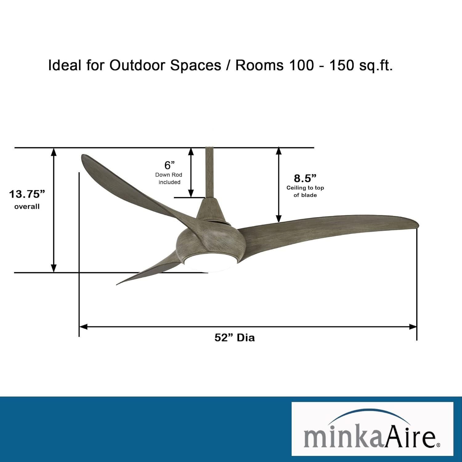 52" 3 - Blade LED Propeller Ceiling Fan with Remote Control and Light Kit Included