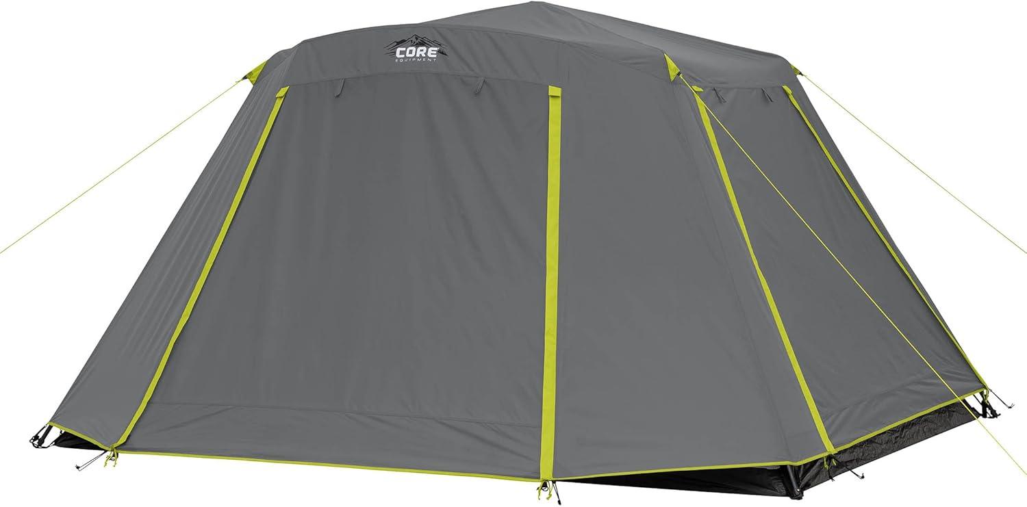 Gray 6-Person Three-Season Instant Cabin Tent with Vestibule