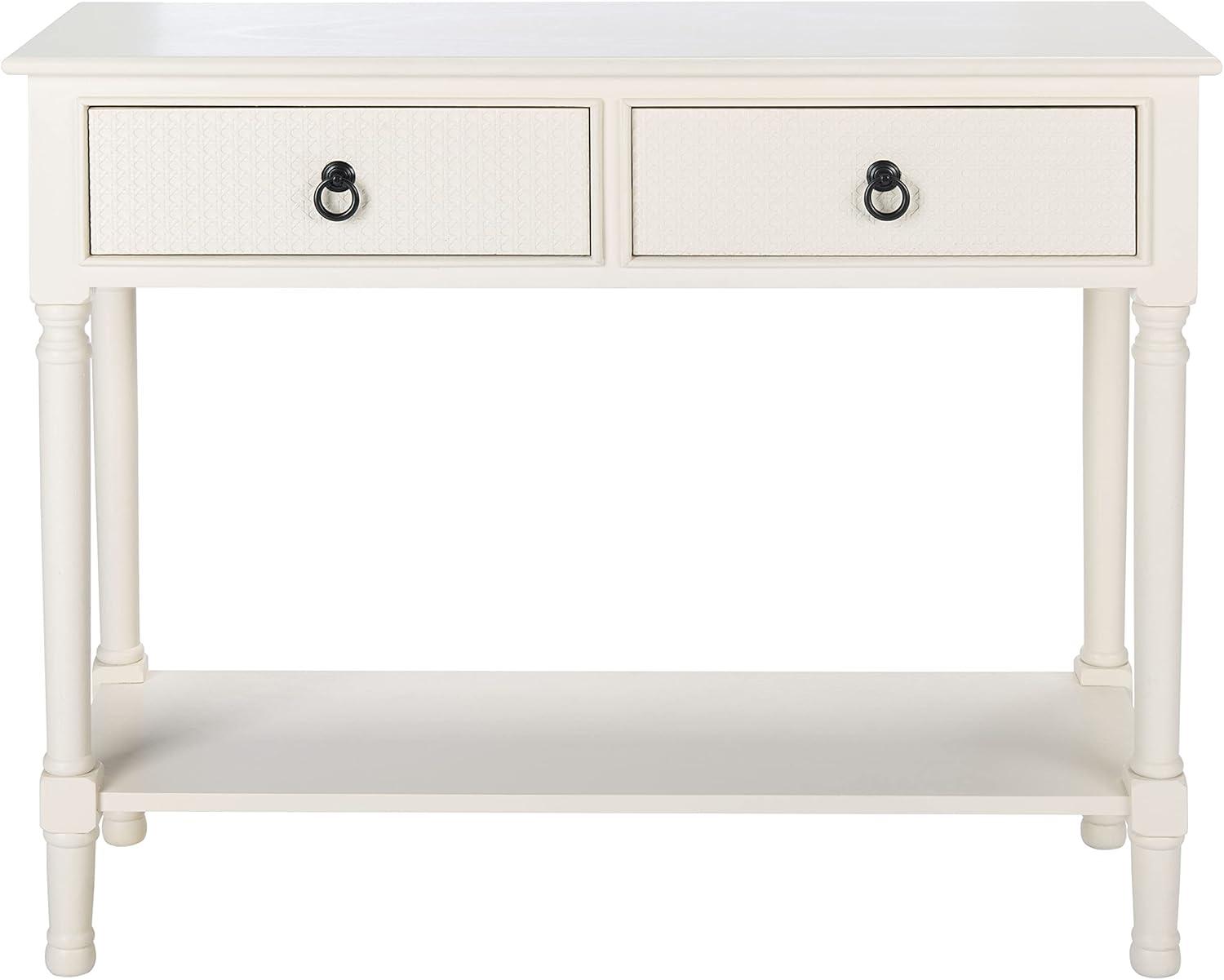 SAFAVIEH Haines Modern 2 Drawer Console Table, White