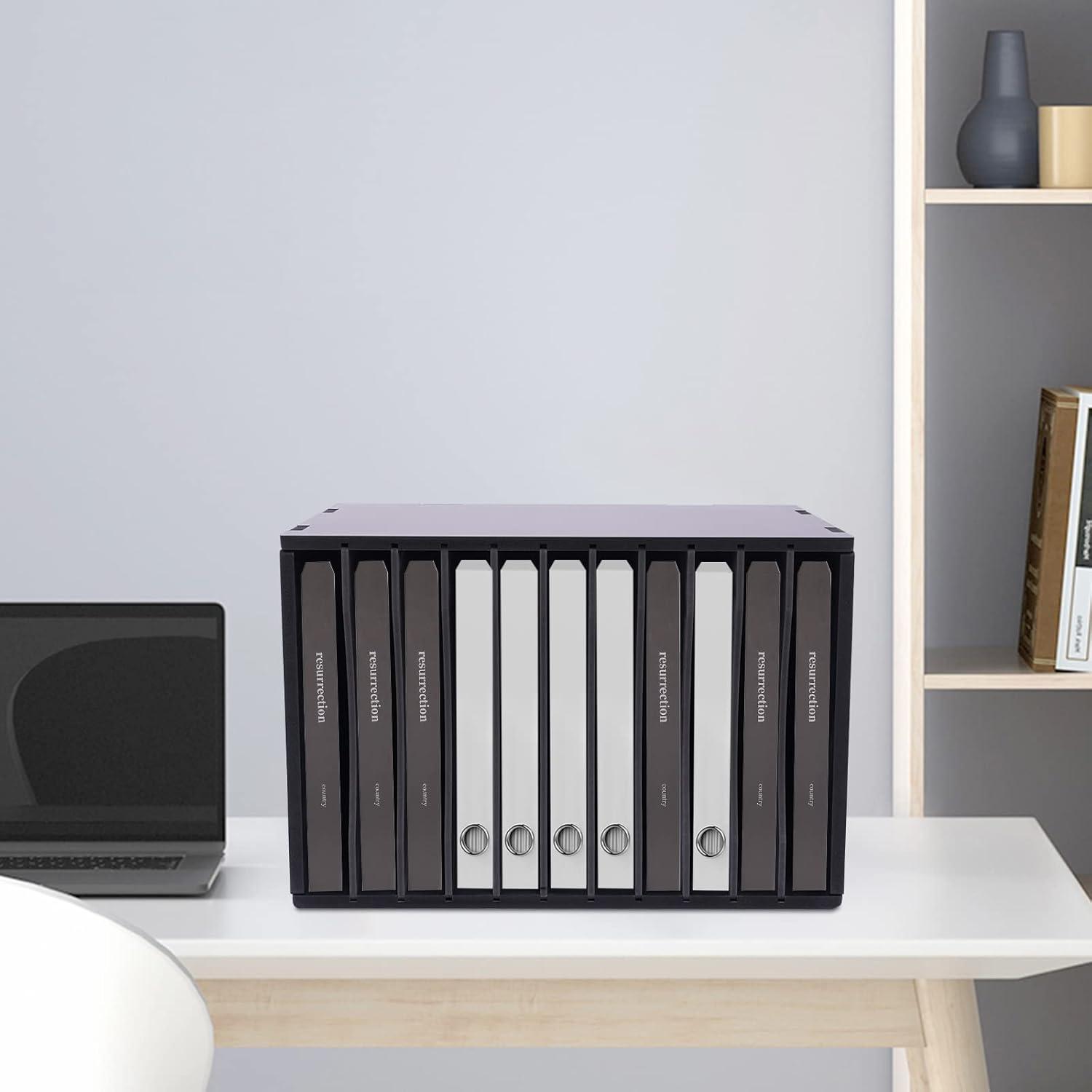 AdirOffice 500 Series 11 Compartment Wooden Literature Organizer 10.75" x 11.8" Black (500-11-BLK)