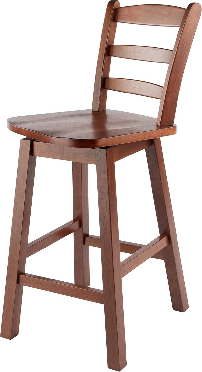 Scalera Ladder Back Swivel Seat Barstool Walnut - Winsome