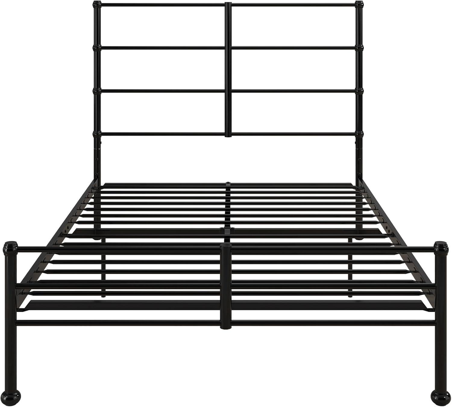 Mr. Kate Mackenzie Metal Platform Bed Frame with 3 Adjustable Mattress Heights Black