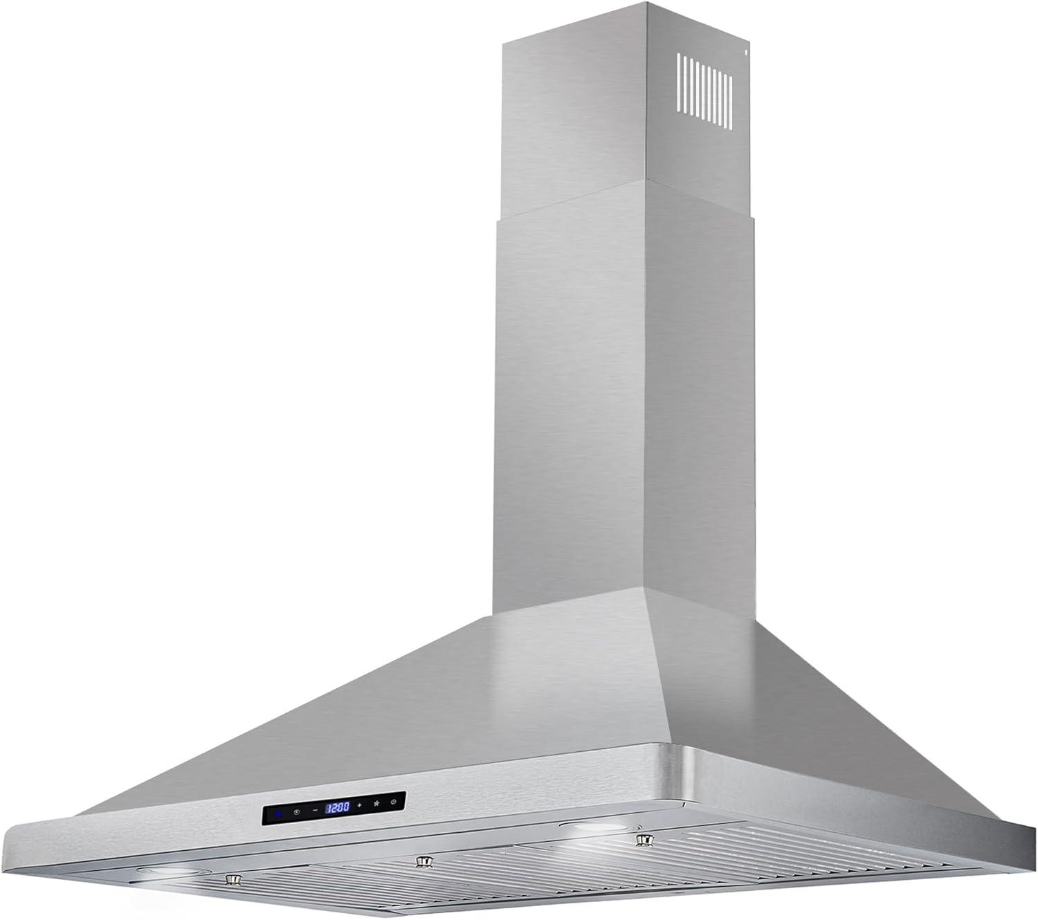 Cosmo 36 in. Ducted Wall Mount Range Hood in Stainless Steel with Touch Controls, LED Lighting and Permanent Filters