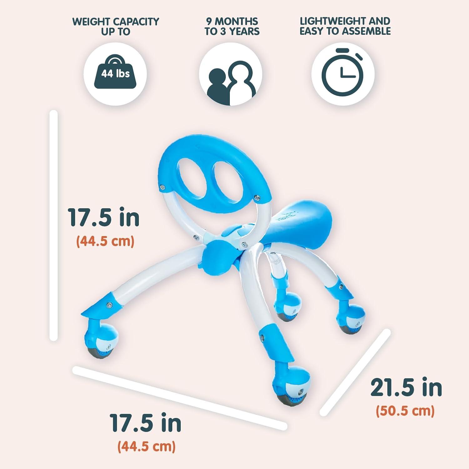 YBike Pewi Juguete para Montar a Pie, desde Andador hasta Paseo en Bicicleta para Niños Pequeños de 9 Meses a 3 Años, Azul