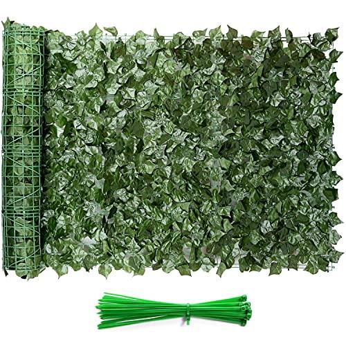 Eden's Decor Artificial Ivy Privacy Fence Screen 120"X40", Artificial Hedges Fence and Faux Ivy Vine Forest-Color/Mint Green Leaves Decoration for Outdoor Decor, Garden, Yard, Porch, Patio