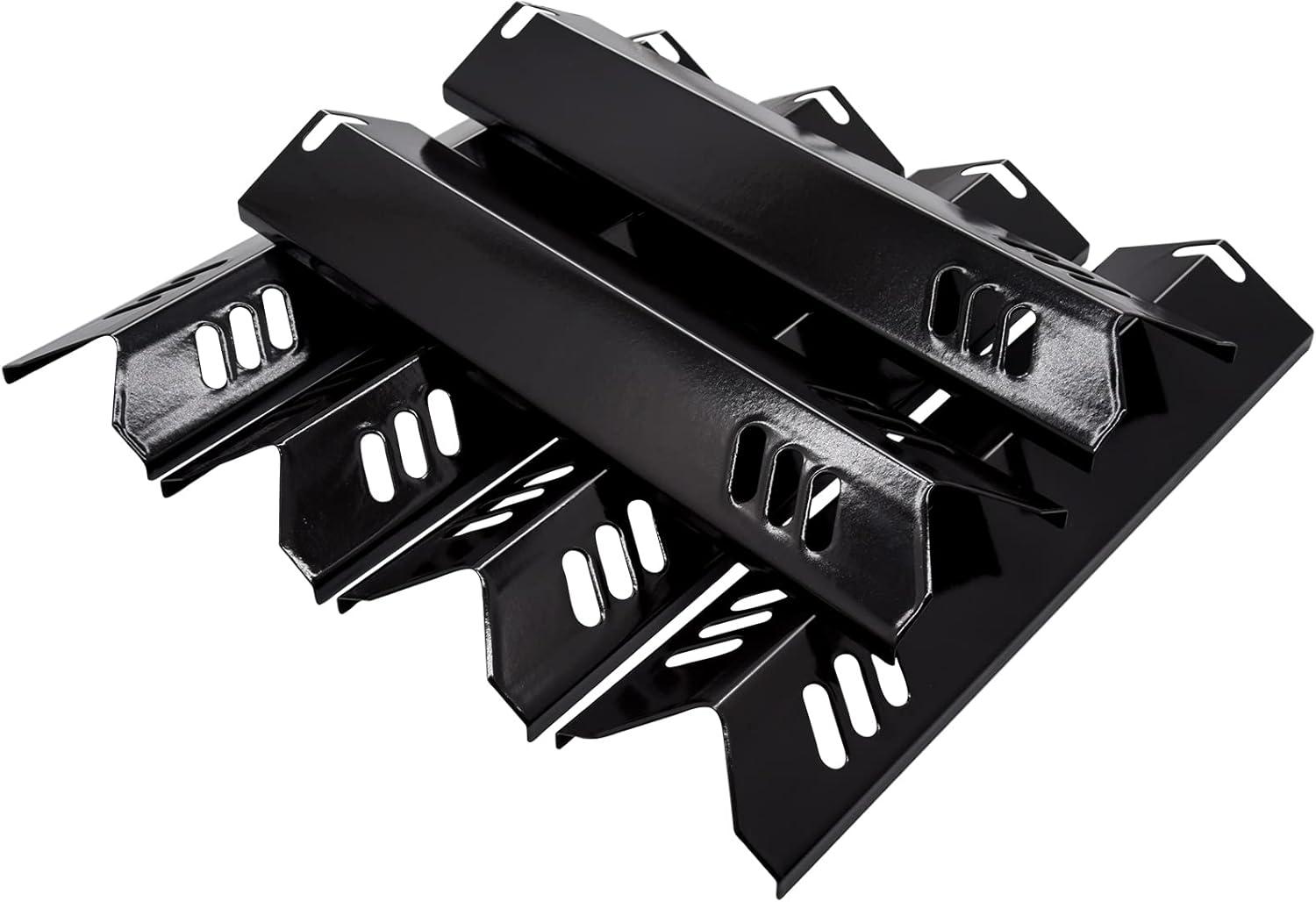 Unicook 15 Inch Grill Heat Plates for Dyna-Glo, Grill Burner Covers, Grill Parts Porcelain Heat Shields for Backyard, 4 Pack