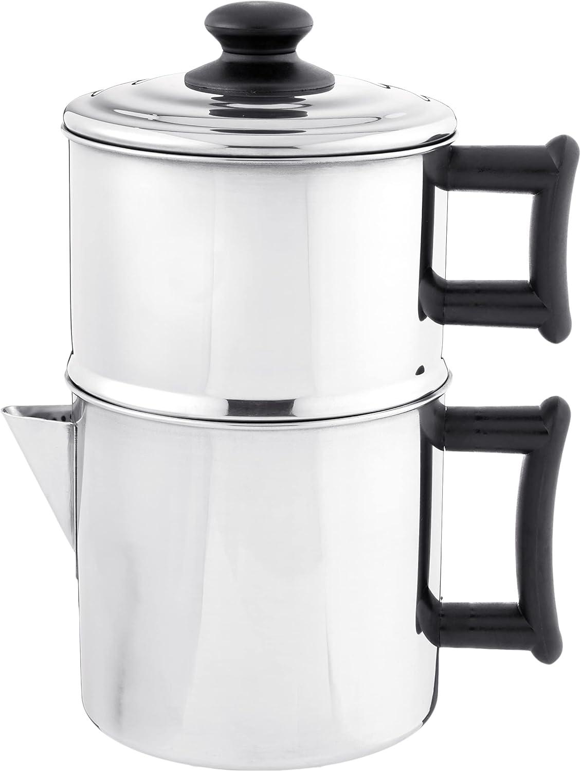 Shetler's Non-Electric Drip Coffee Maker, Classic Manual Coffee Brewing, Durable Stainless Steel, Perfect for Camping, Outdoors and Home Use