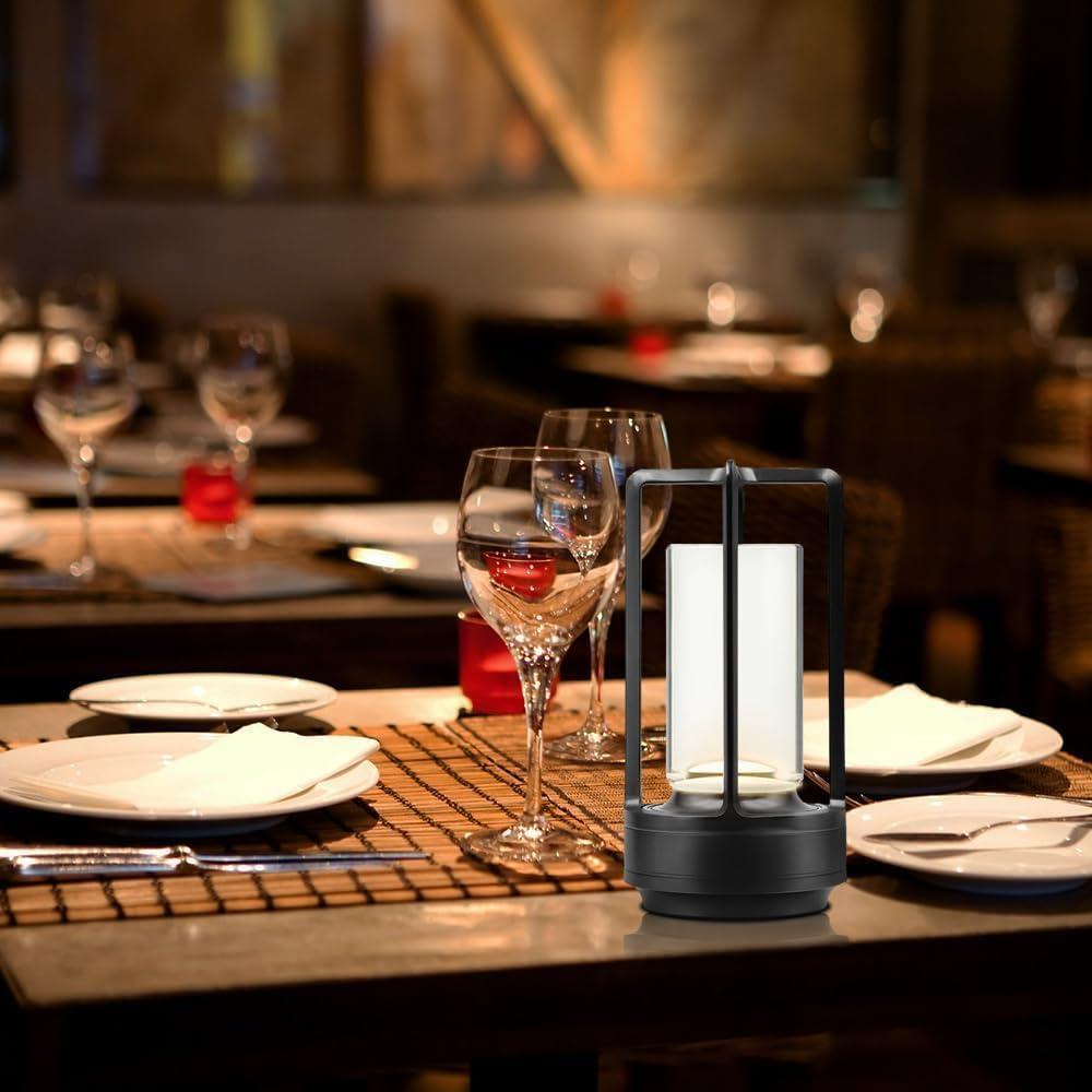 Jkung Portable Metal Table Lamp Touch Control Adjustable Dimmable Flicker Free Rechargeable Cordless Battery Powered Small Desk Lamp