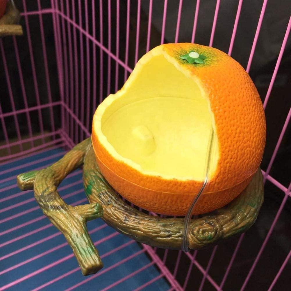 Birds Feeder Bowl,Bird Food Feeding Bowl Feed Cup for Small Parrots Cockatiels Conure Hamster Small Animal Drinking Water Container for Birds Cage Accessories,Orange
