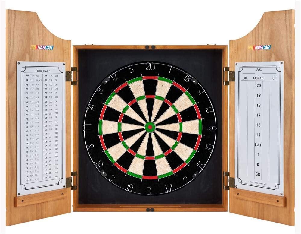 NASCAR Trademark Global Bristle Dartboard And Cabinet Set (Darts Included)