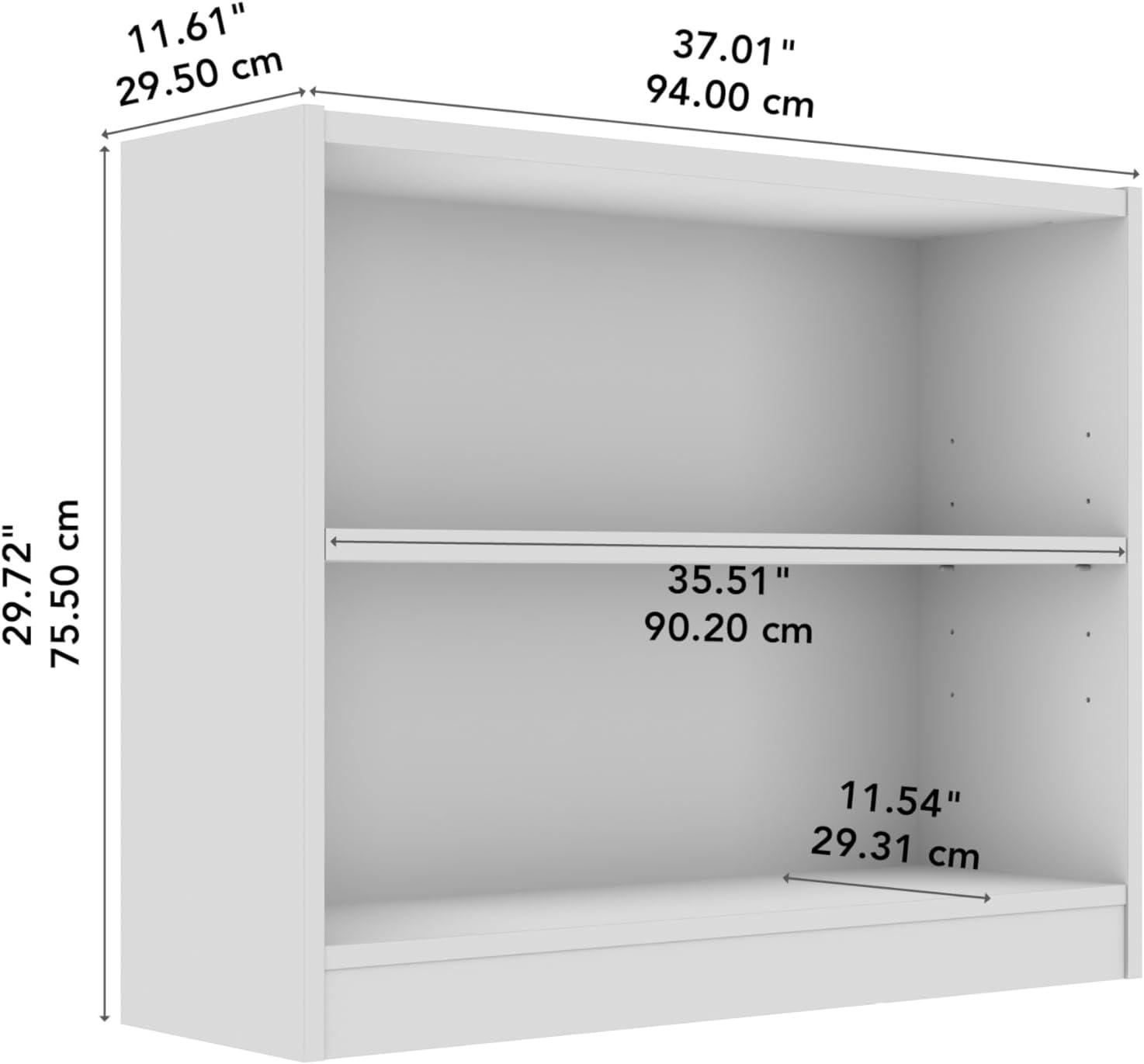Universal Small 2 Shelf Bookcase in Natural Elm - Engineered Wood