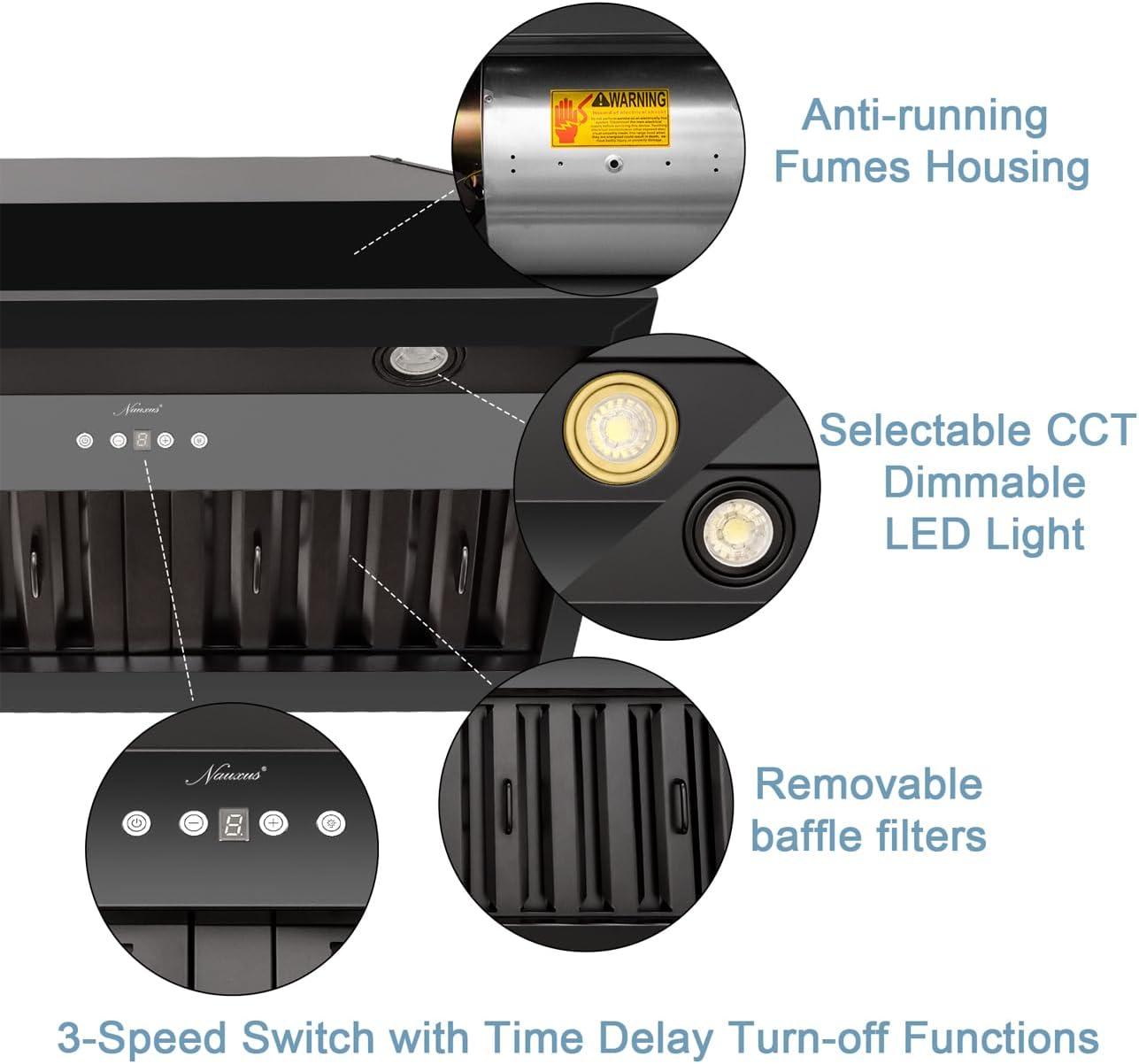 Akicon Akicon Stainless Steel 600 CFM Ducted (Vented) Insert Range Hood with Charcoal Filter