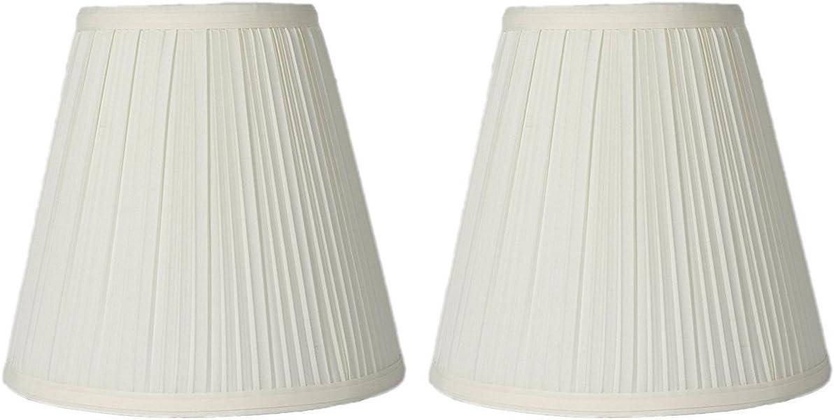 Eggshell Linen Mushroom Pleated Lamp Shade Set of 2