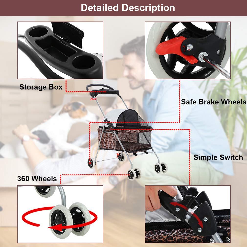 BestPet Foldable Pet Jogger Stroller