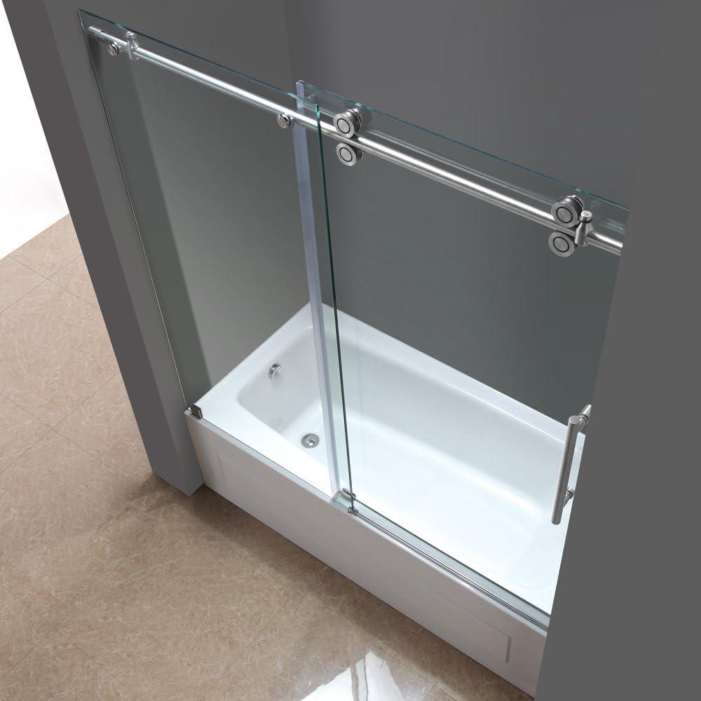 Langham 60" H Single Sliding Frameless Tub Door