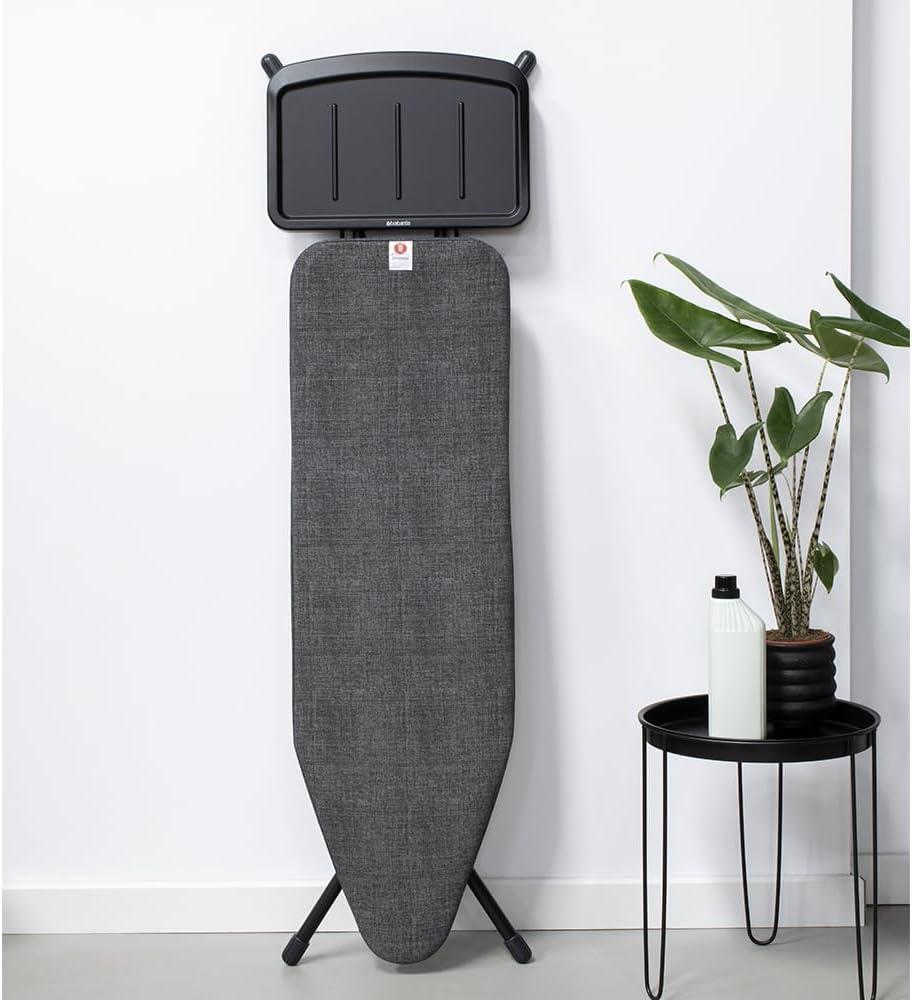 Brabantia Black Freestanding Folding Ironing Board with Metal Steam Unit Holder