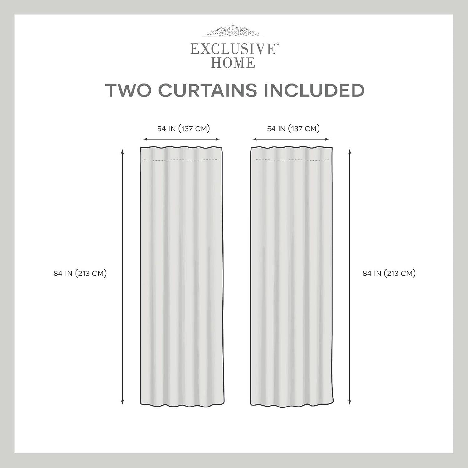 Exclusive Home Crescendo Lined Room Darkening Blackout Hidden Tab Top Curtain Panel Pair