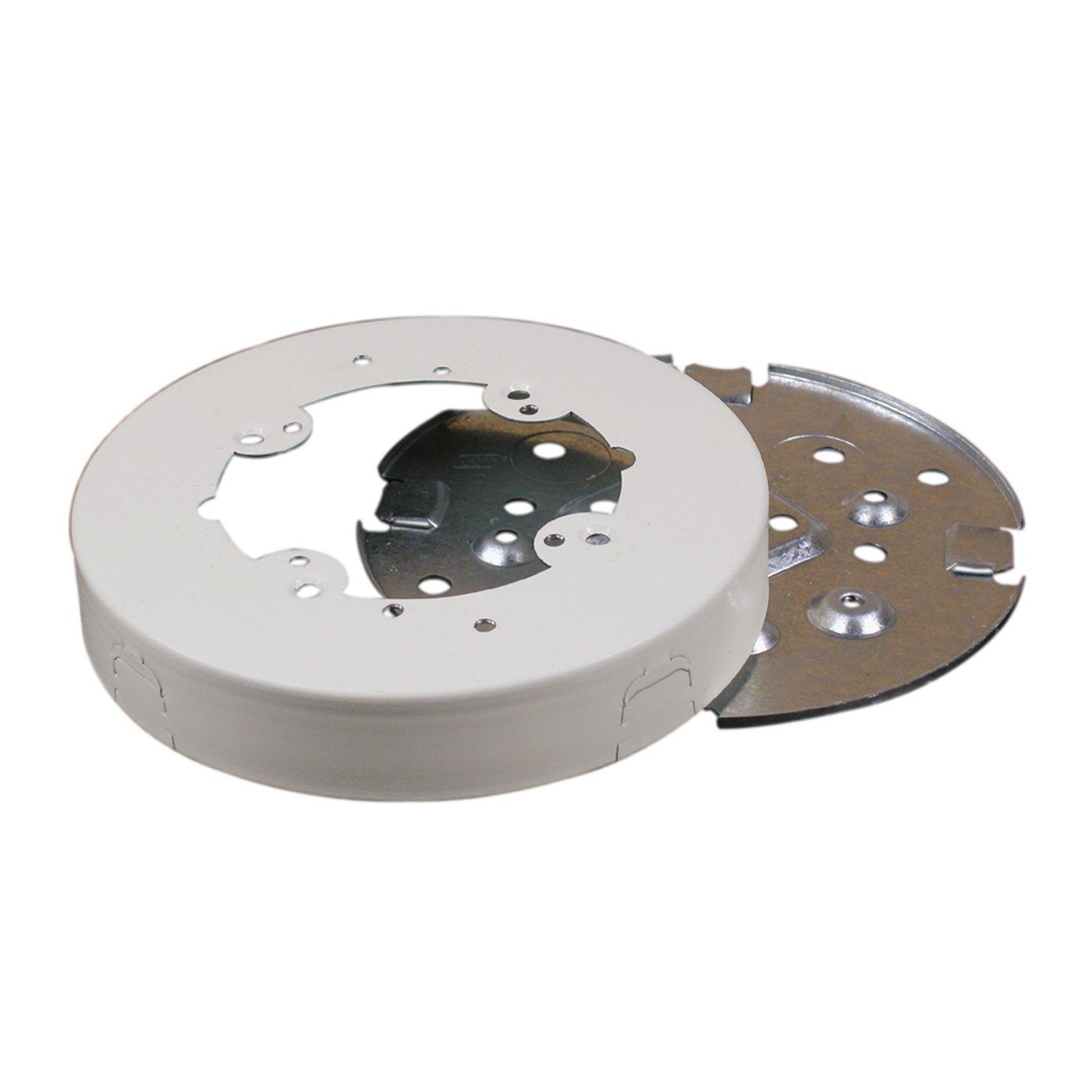 Ivory Round Ceiling Electrical Box with Knockouts