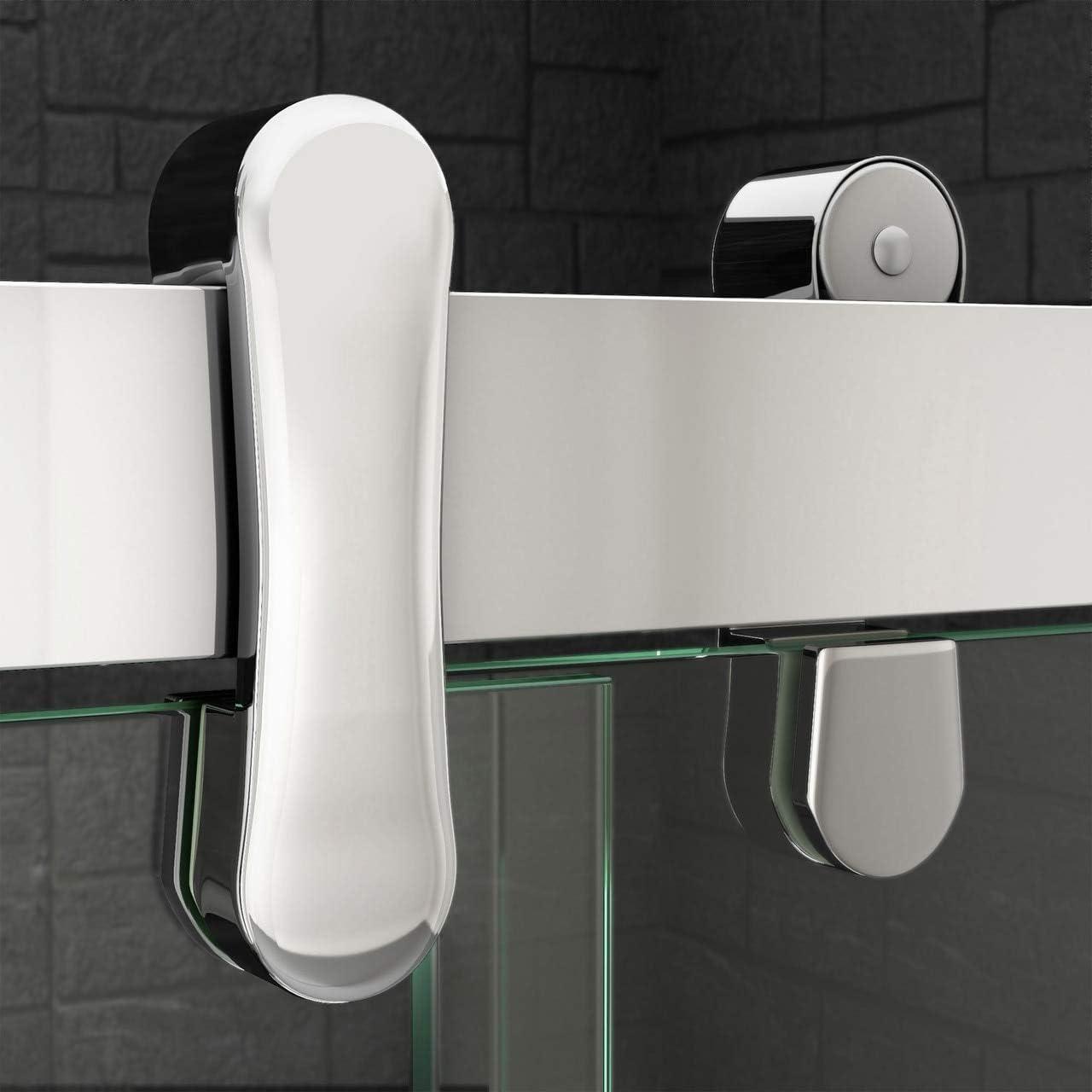 Cavalier 56" W x 77.38" H Bypass Semi-Frameless Shower Door with Clearmax™ Technology