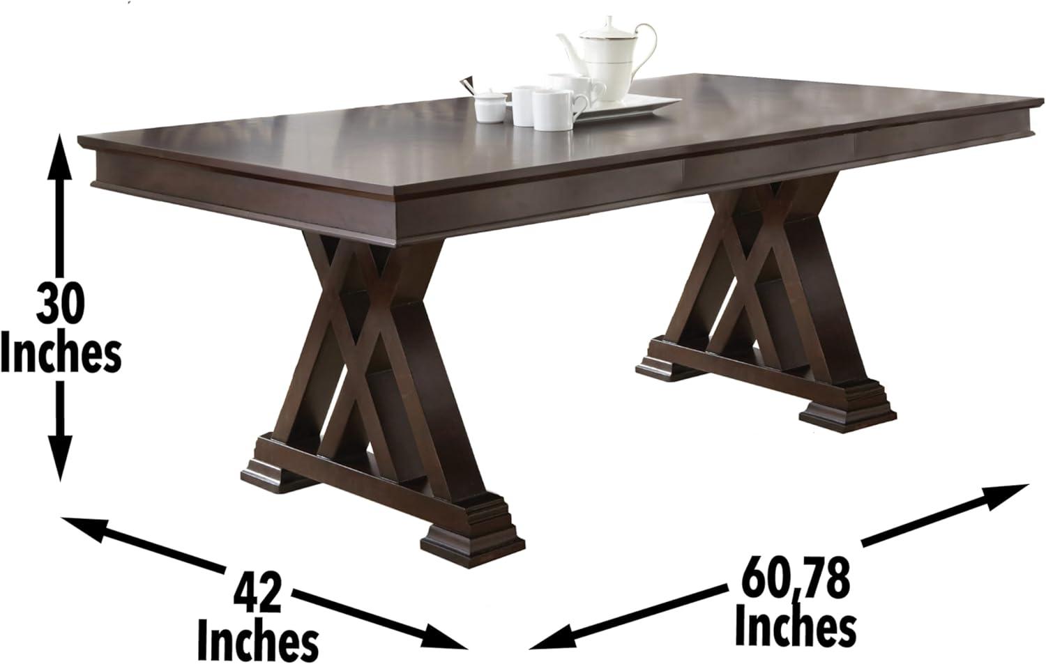 Adrian Espresso Extendable Wood Dining Table