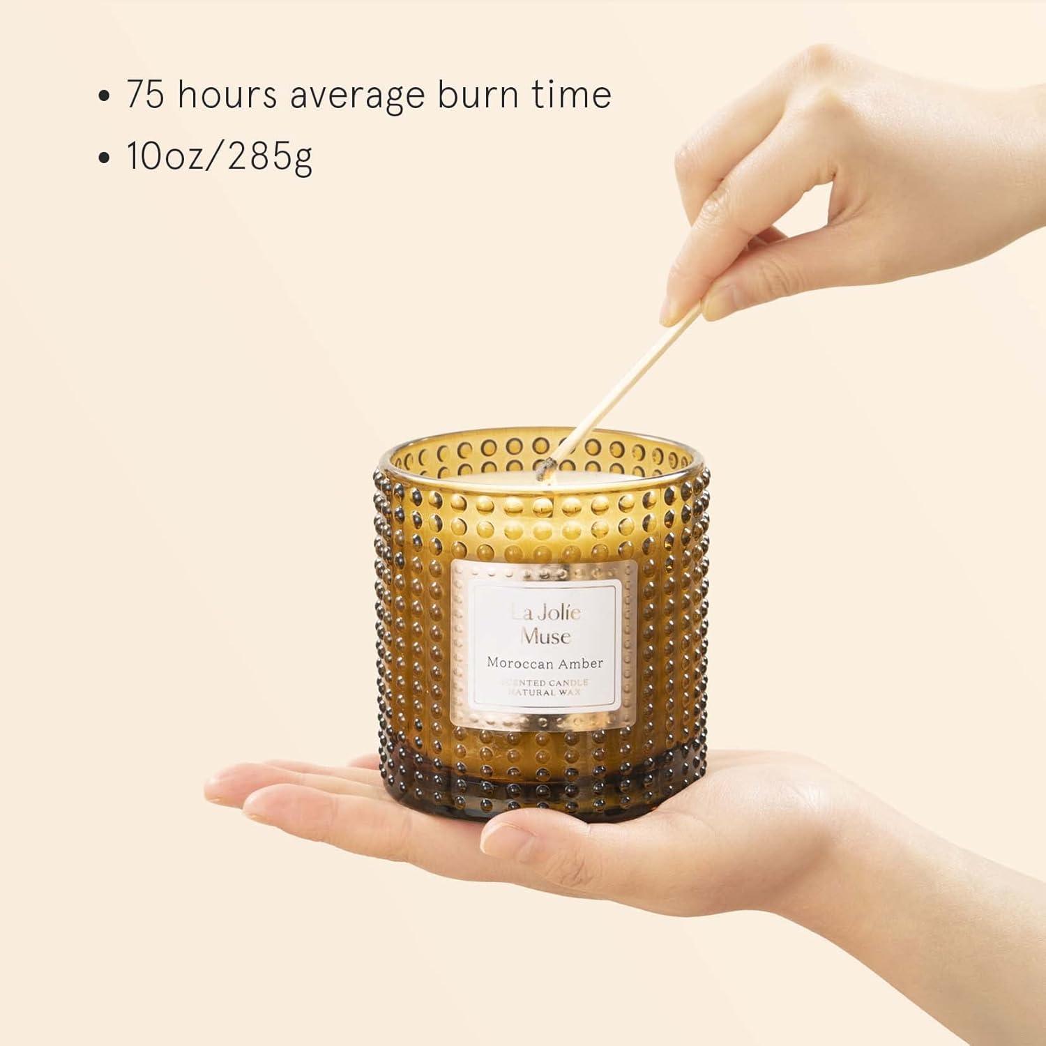 Amber Glass Jar Soy Scented Candle, 10 oz