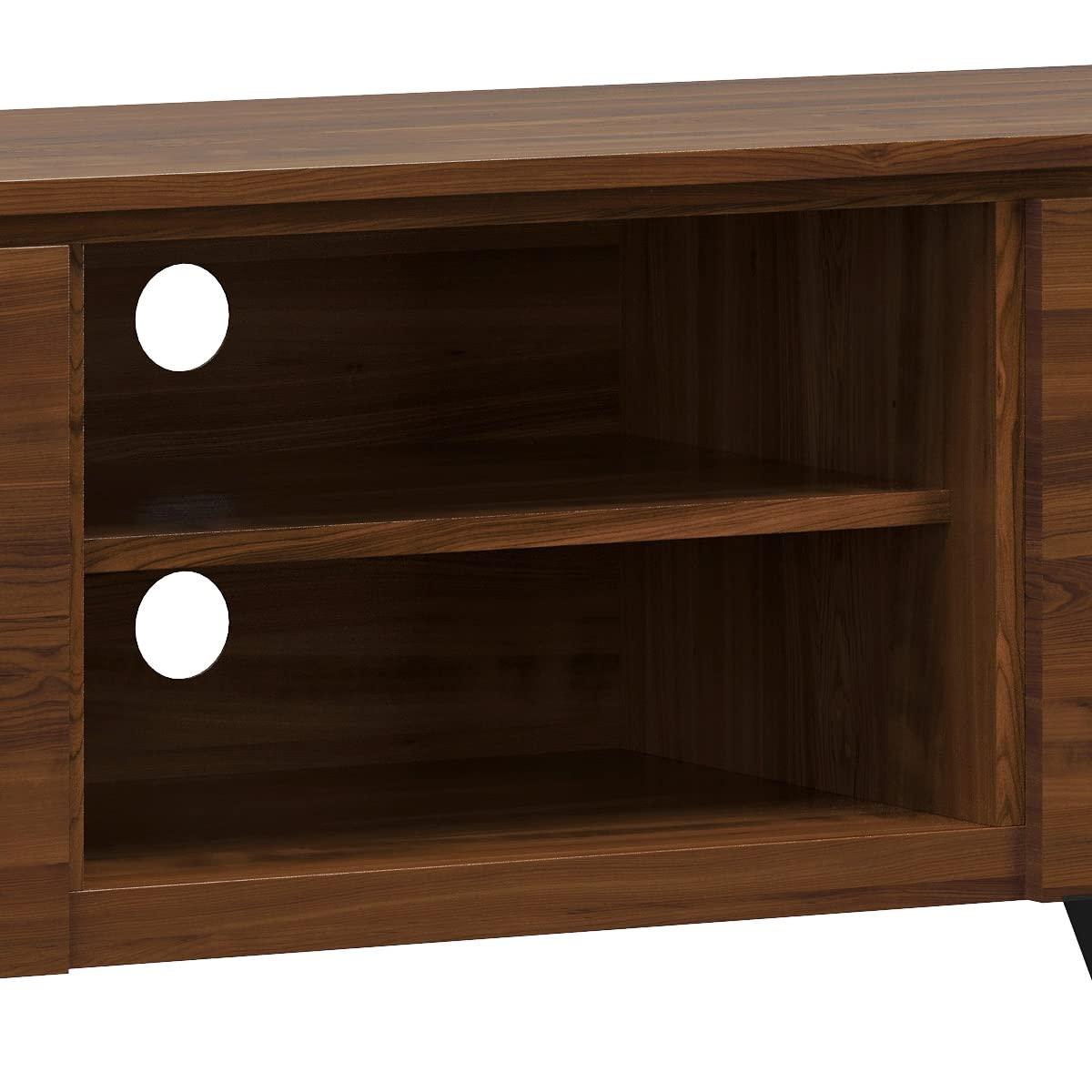 Simpli Home Lowry 63"W Solid Wood Modern Industrial TV Stand for TVs up to 70" with Storage
