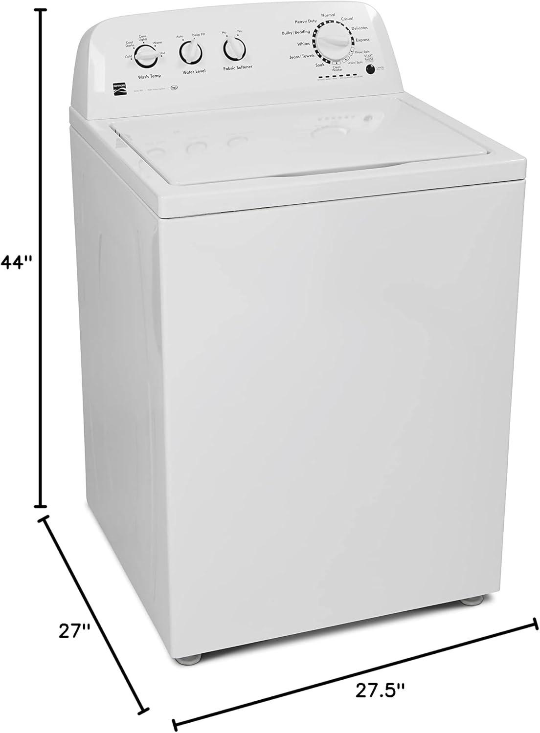 White 3.8 Cu. Ft. Stainless Steel Top-Load Washer