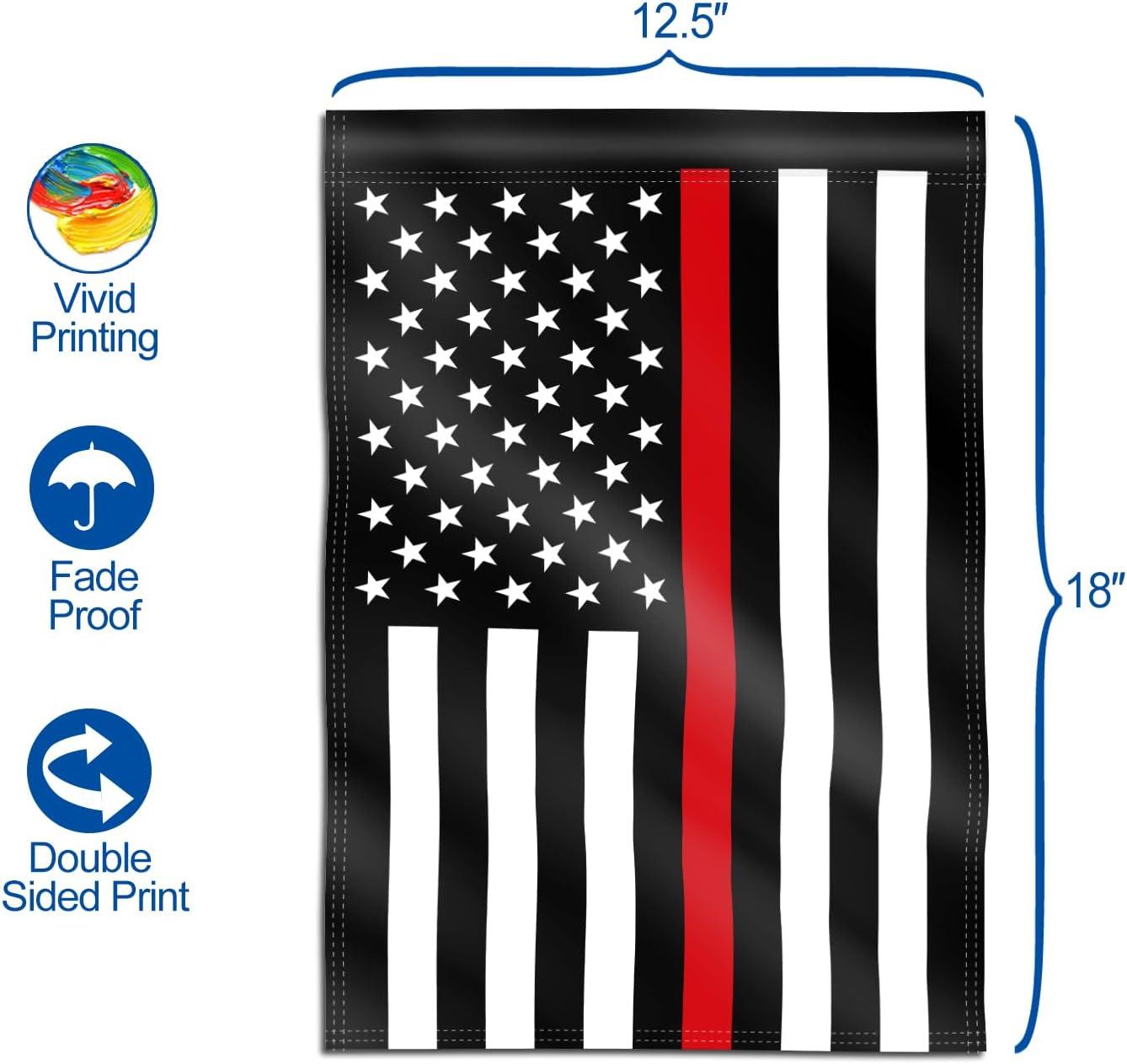 Patriotic Black and Red Double-Sided Polyester Garden Flag