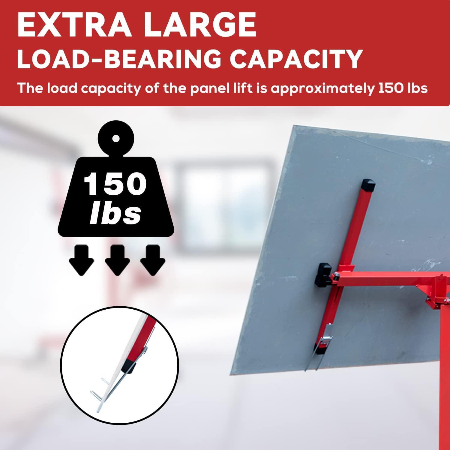 Red Heavy Duty Steel Drywall Panel Hoist with Rolling Casters