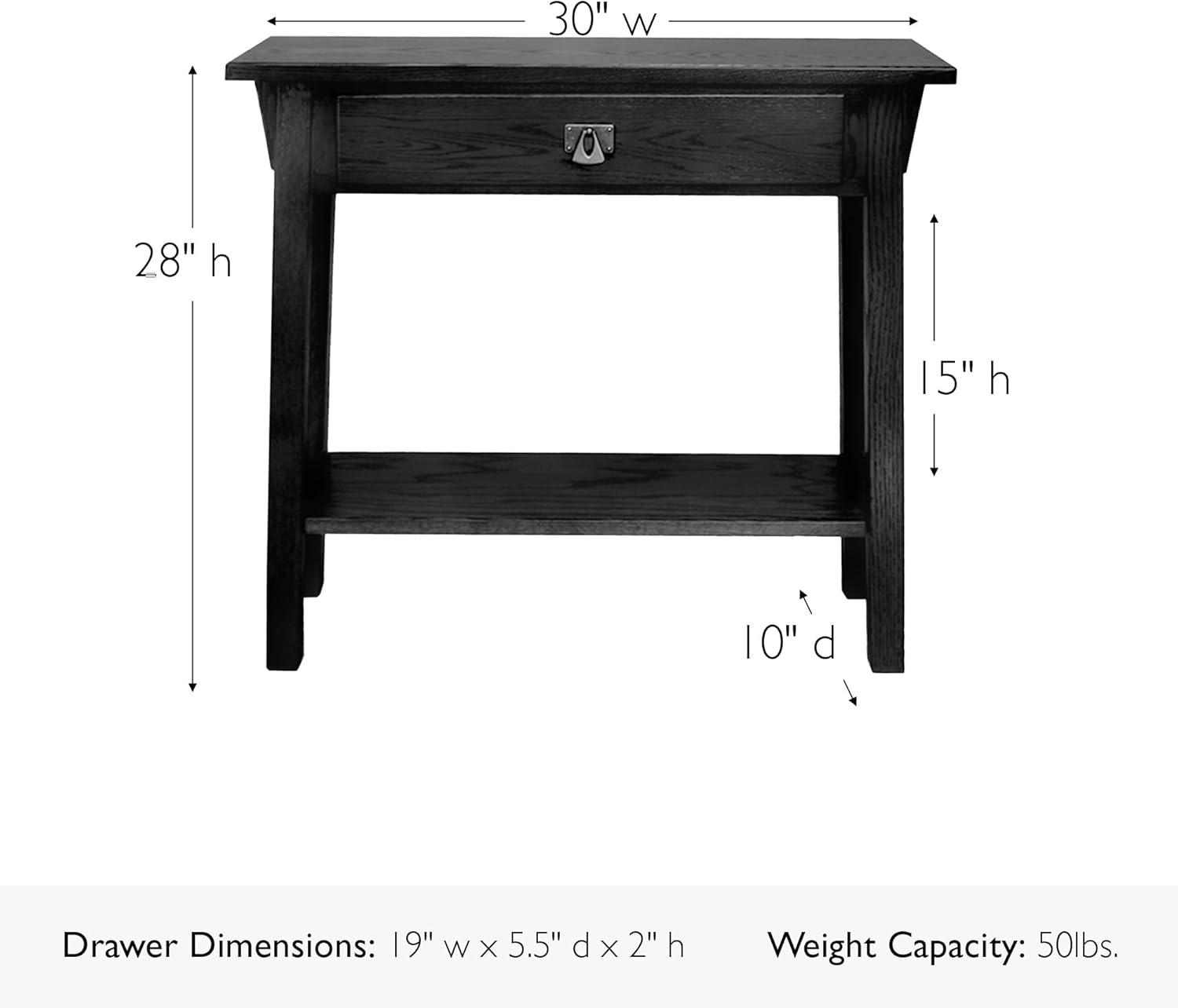 Favorite Finds Mission Hall Stand Slate Finish - Leick Home: Compact Wood Entryway Table with Drawer, CARB Certified