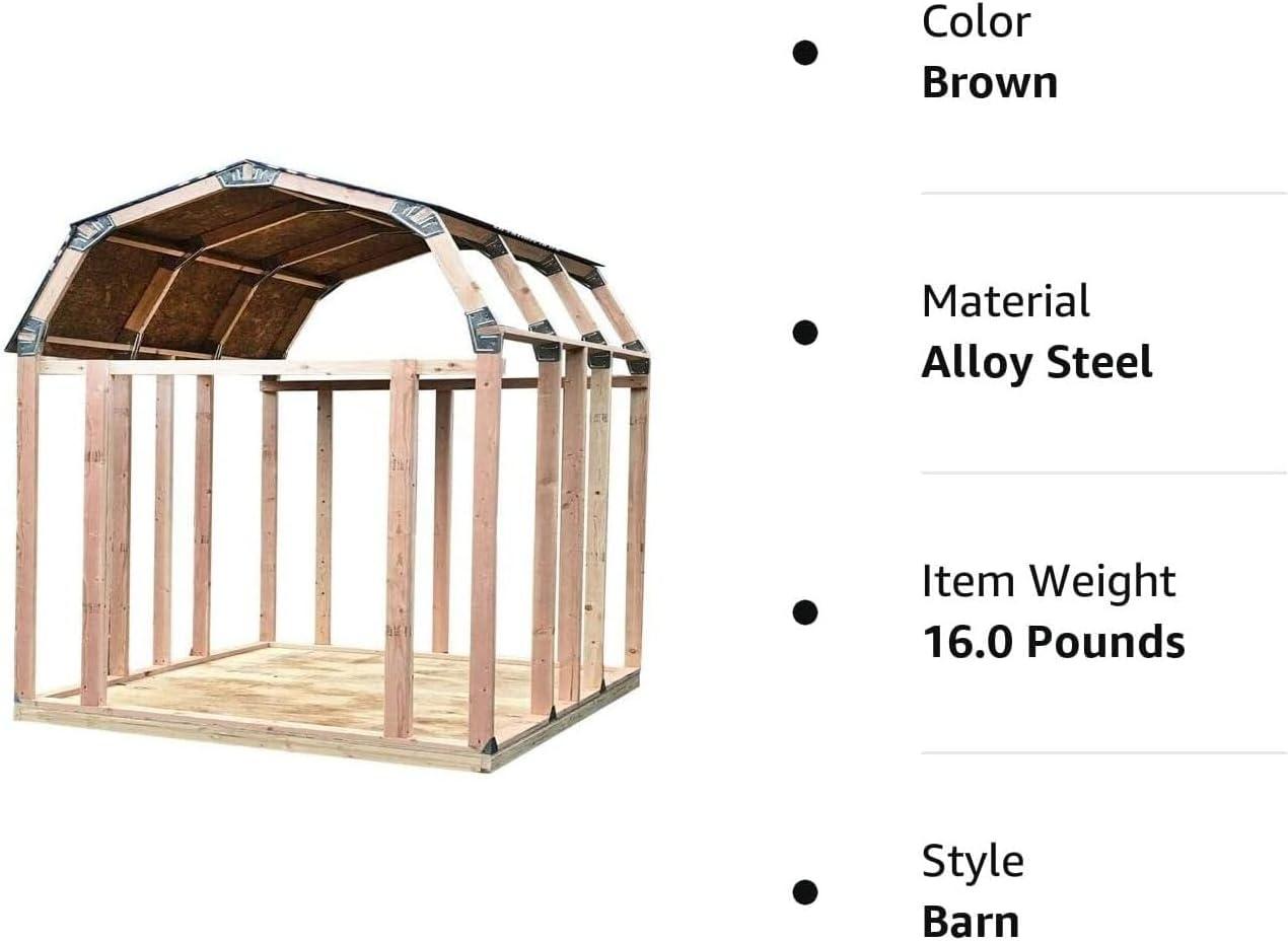 Medium Brown Wood DIY Barn Shed Kit with Single Door