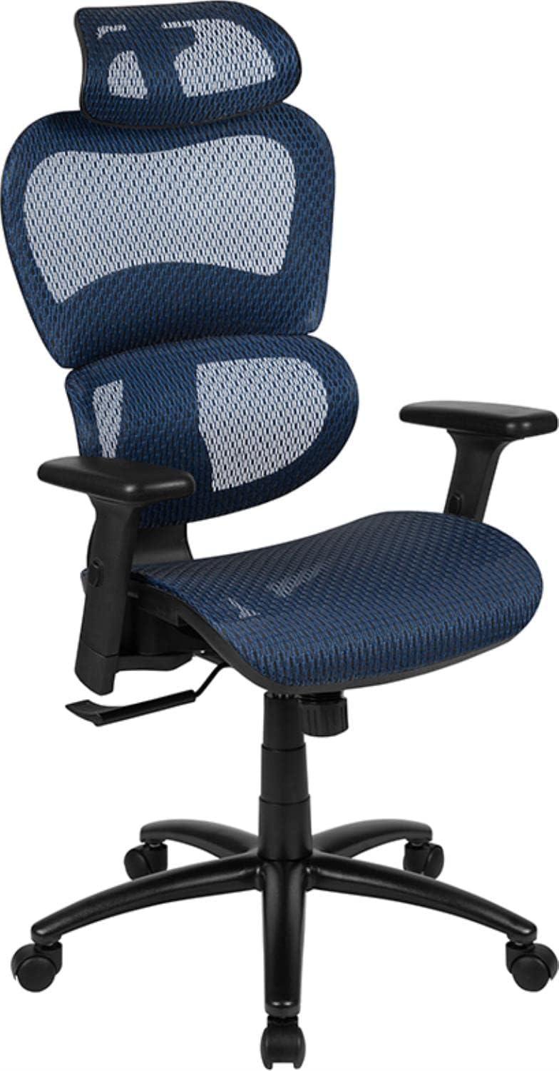 Flash Furniture Ergonomic Mesh Office Chair with 2-to-1 Synchro-Tilt, Adjustable Headrest, Lumbar Support, and Adjustable Pivot Arms