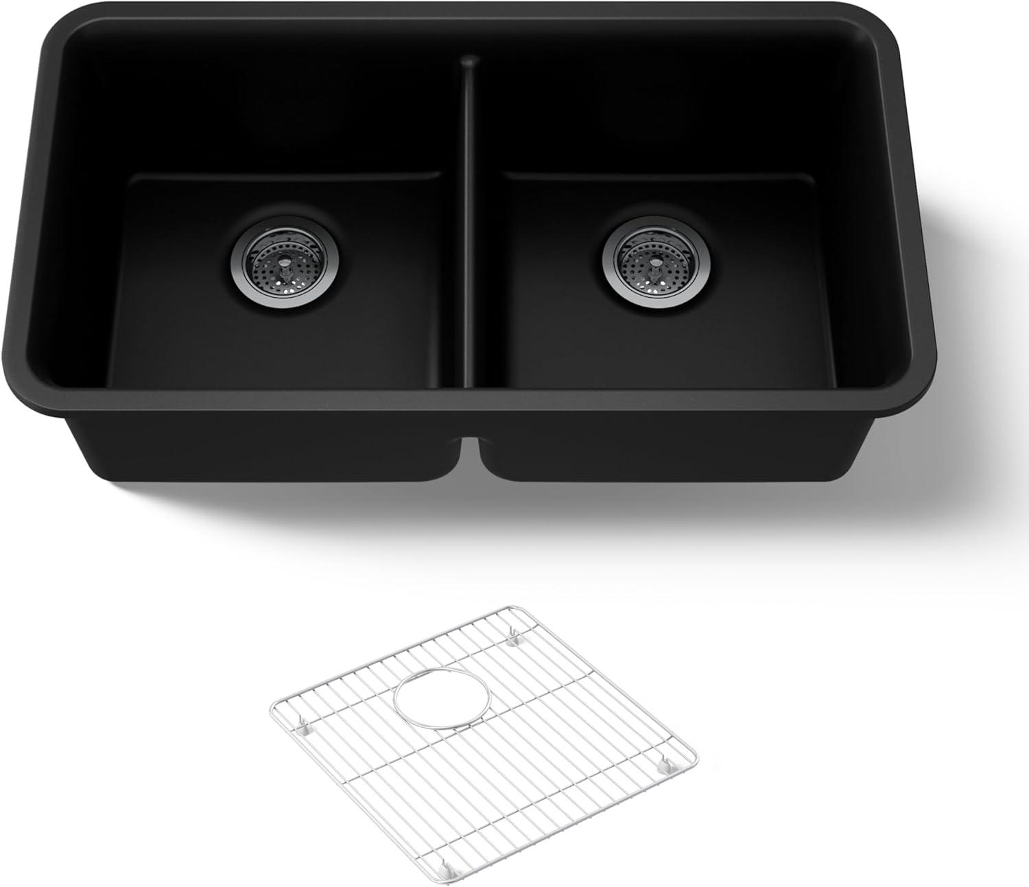 Cairn® 34" L x 18" W Under-Mount Double-Equal Kitchen Sink