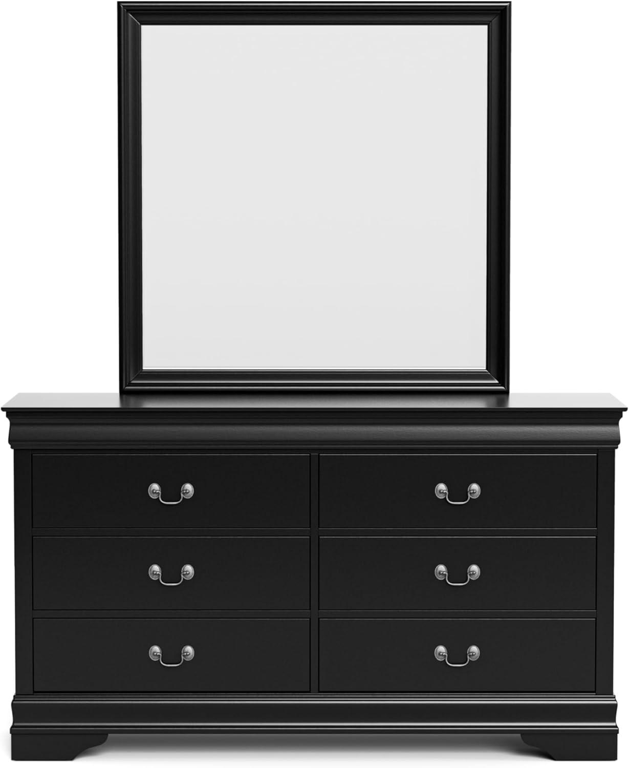 Furniture of America Toni Wood 6-Drawer Dresser with Mirror in Black