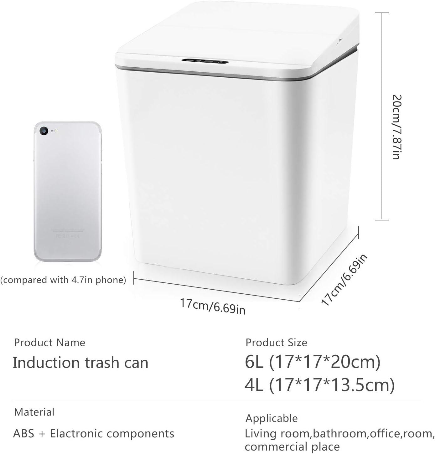 Automatic Small Countertop Trash Can w Rechargeable Battery, Mini Desktop Sensor Can with Lid, Grey-1.5 Gal