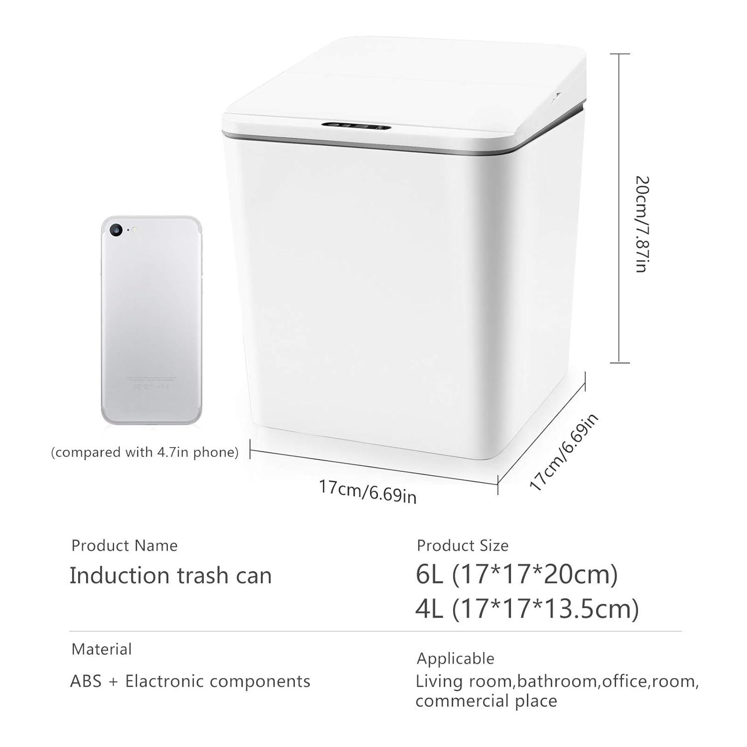 White Plastic Touchless Mini Sensor Trash Can