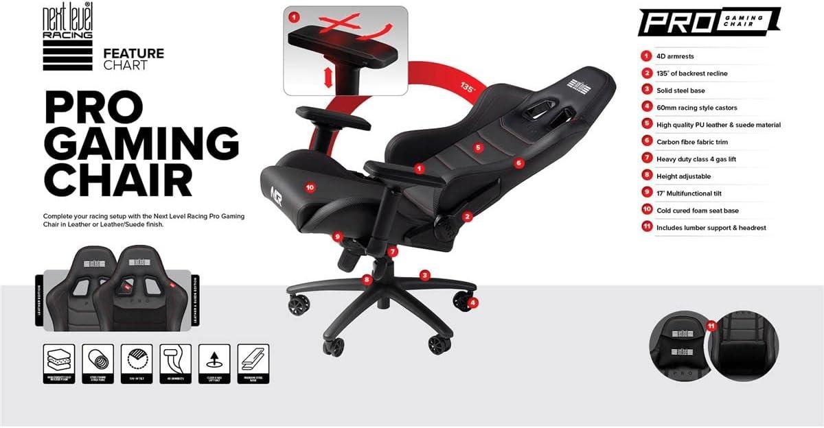 ErgoFlex Black Aluminum & Steel Adjustable Gaming Chair with Lumbar Support