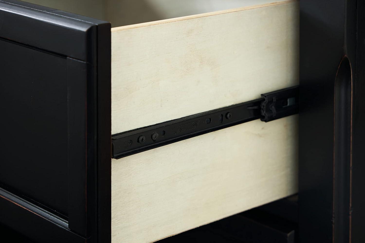 Black Traditional 6-Drawer Dresser with Dovetail Construction