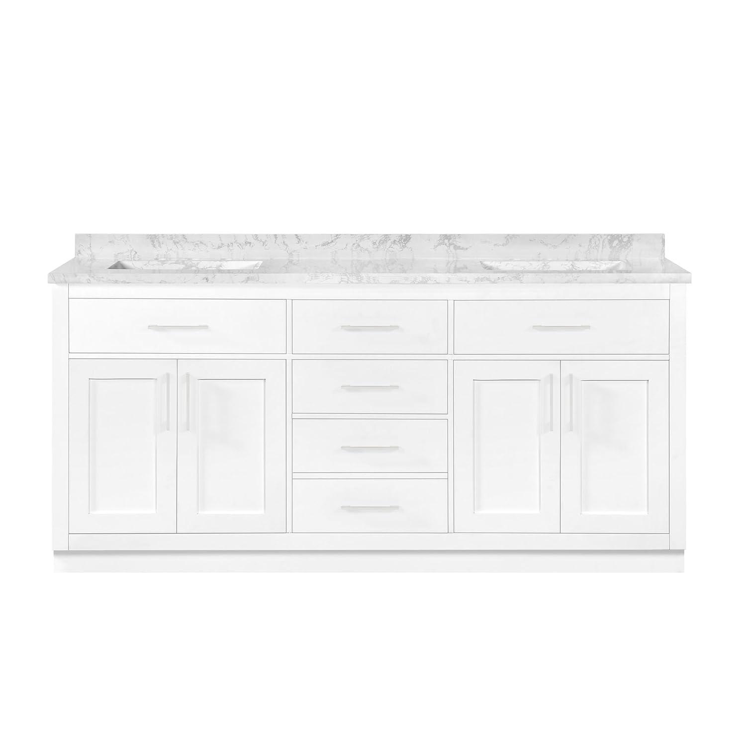 OVE Decors Athea 72 in. W Bath Vanity with Premium Countertop and Power Bar