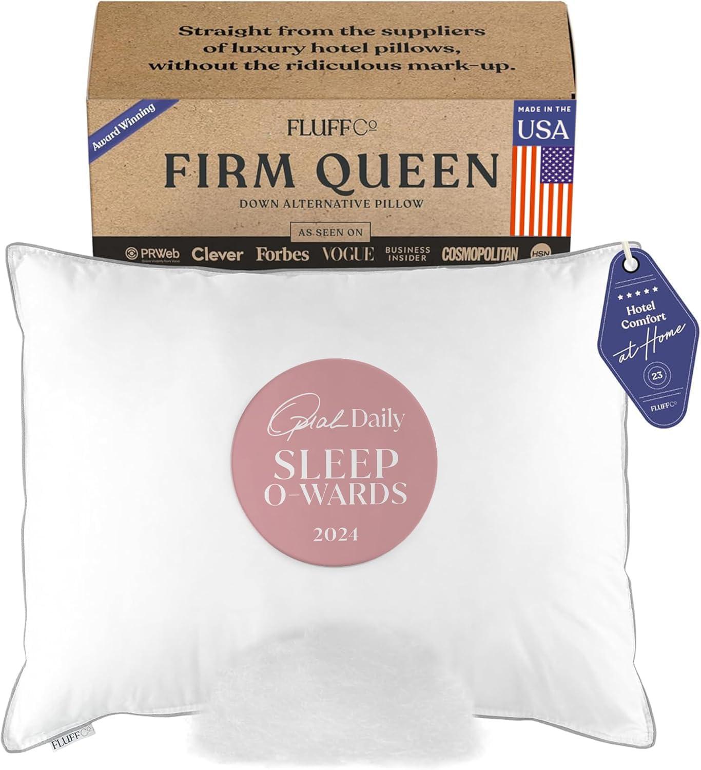 FluffCo Down & Feather Pillow - Standard - Soft - White