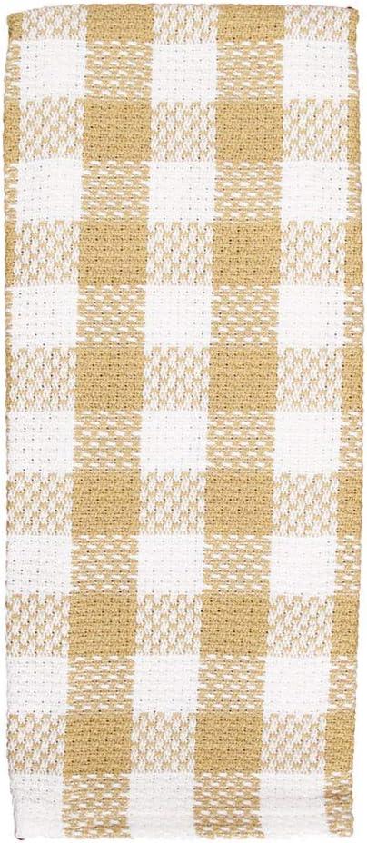 Tan Buffalo Check Kitchen Towels and Dishcloths Set Check Beige Dish Towels and Dishcloths for Kitchen Cotton 100%