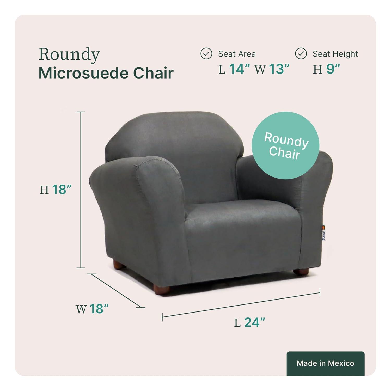Keet Keet Roundy Microsuede Chair Charcoal