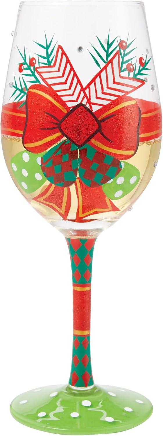 Lolita My Fancy Christmas Hand Painted Wine Glass 9in H