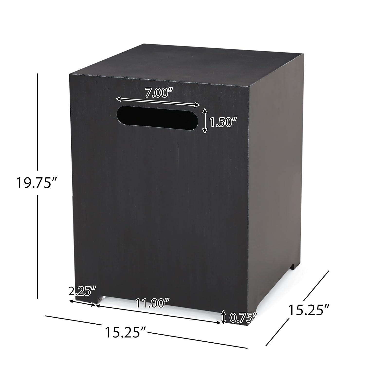 Wellington Outdoor 50000 BTU Rectangular Fire Pit with Tank Holder Brushed Black - Christopher Knight Home