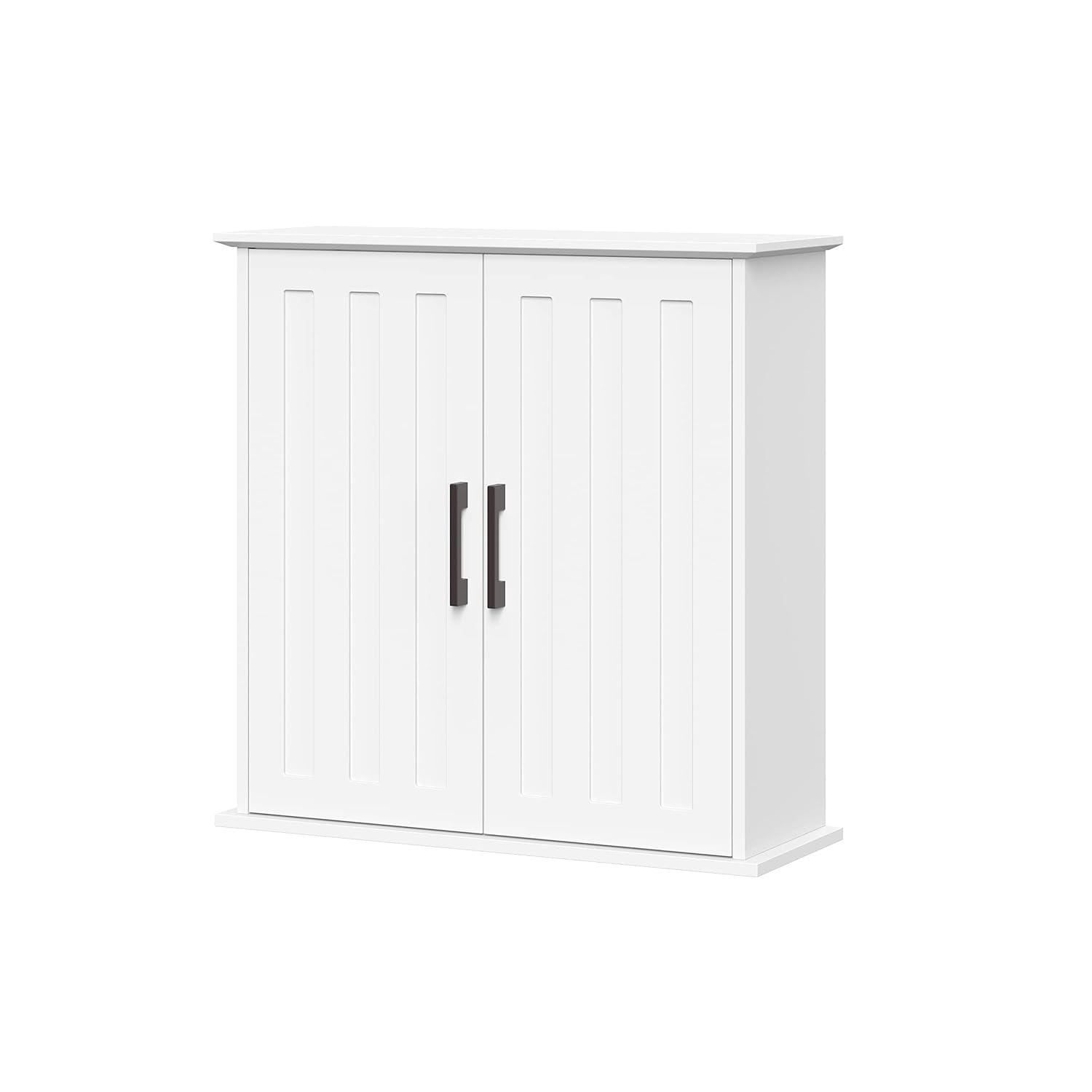 RiverRidge Home RiverRidge Monroe Two-Door Bathroom and Laundry Wall Mount Storage Medicine Cabinet with Fixed and Adjustable Shelves - White