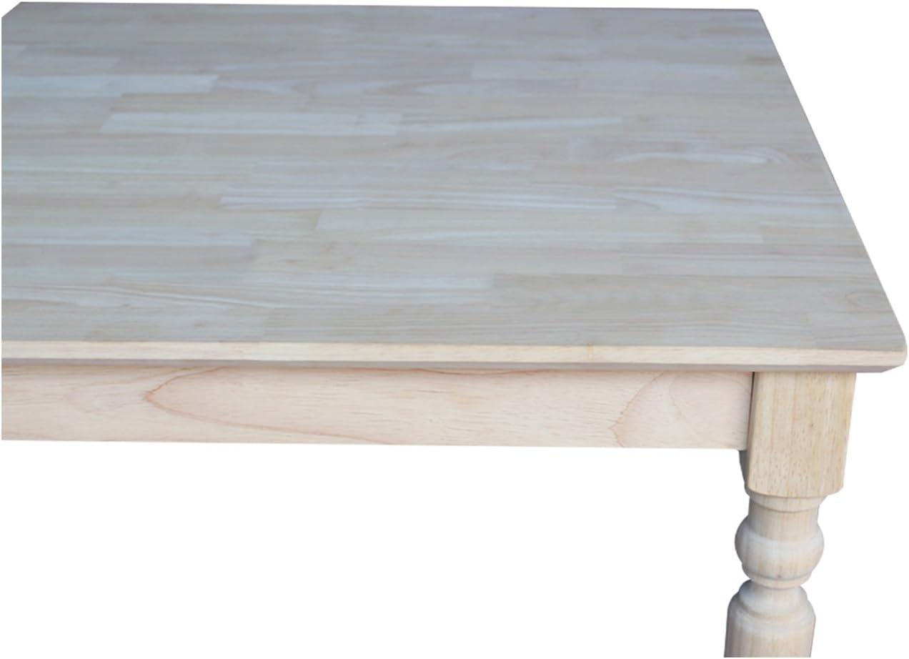 Traditional Unfinished Square Solid Wood Counter-Height Table