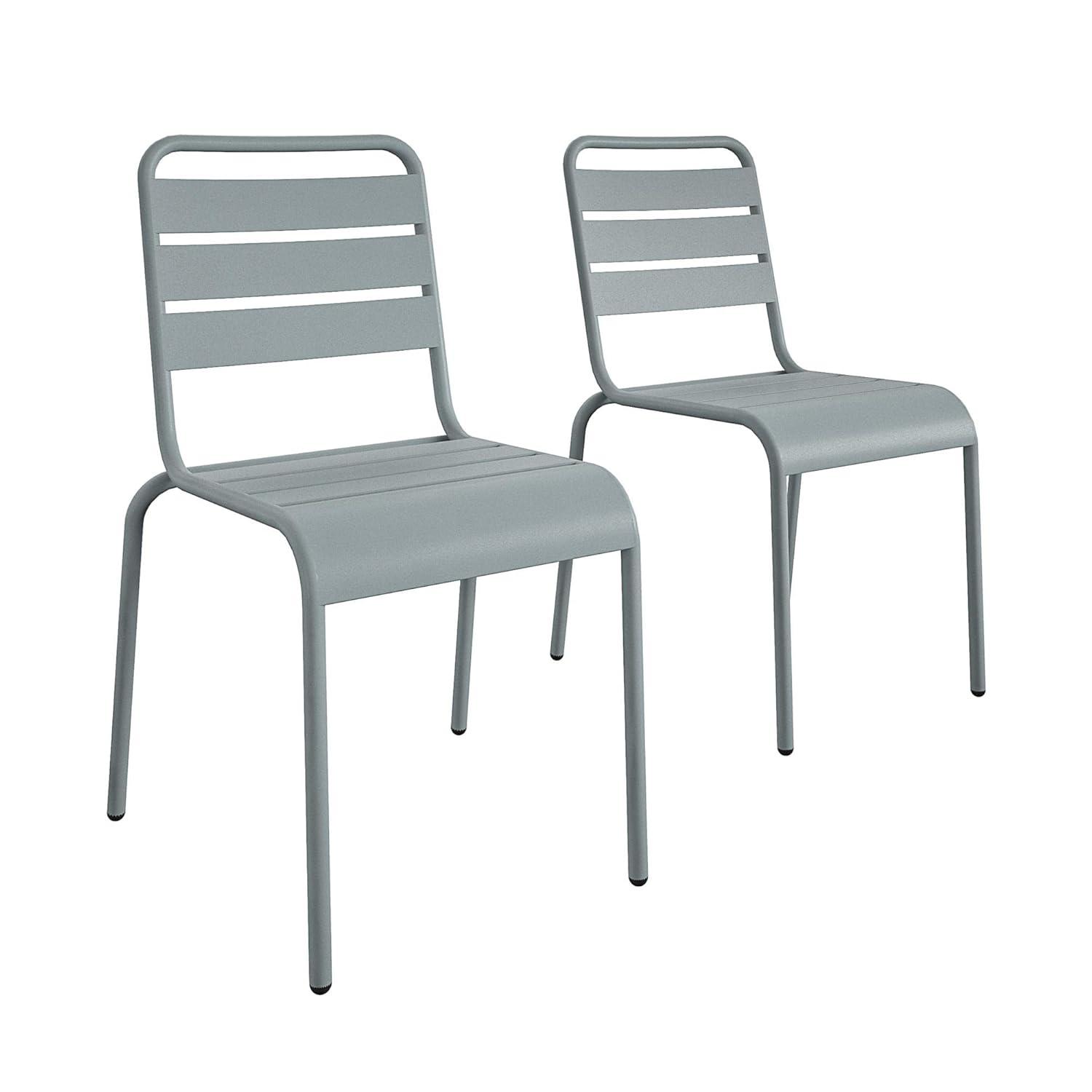 June Powder Coated Steel Outdoor Stacking Dining Side Chair