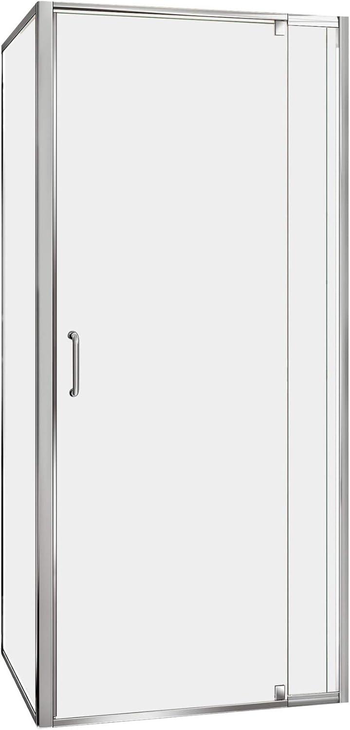 Flex 60" Brushed Nickel Frameless Pivot Shower Door with Clear Glass